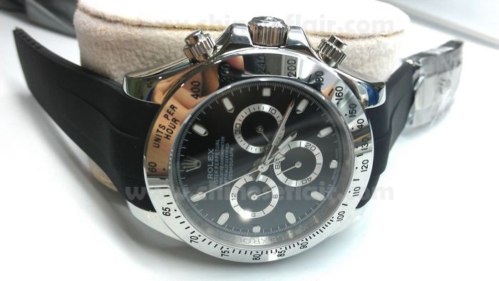 Rolex Daytona Rubber Band Stainless Steel Watch 40mm